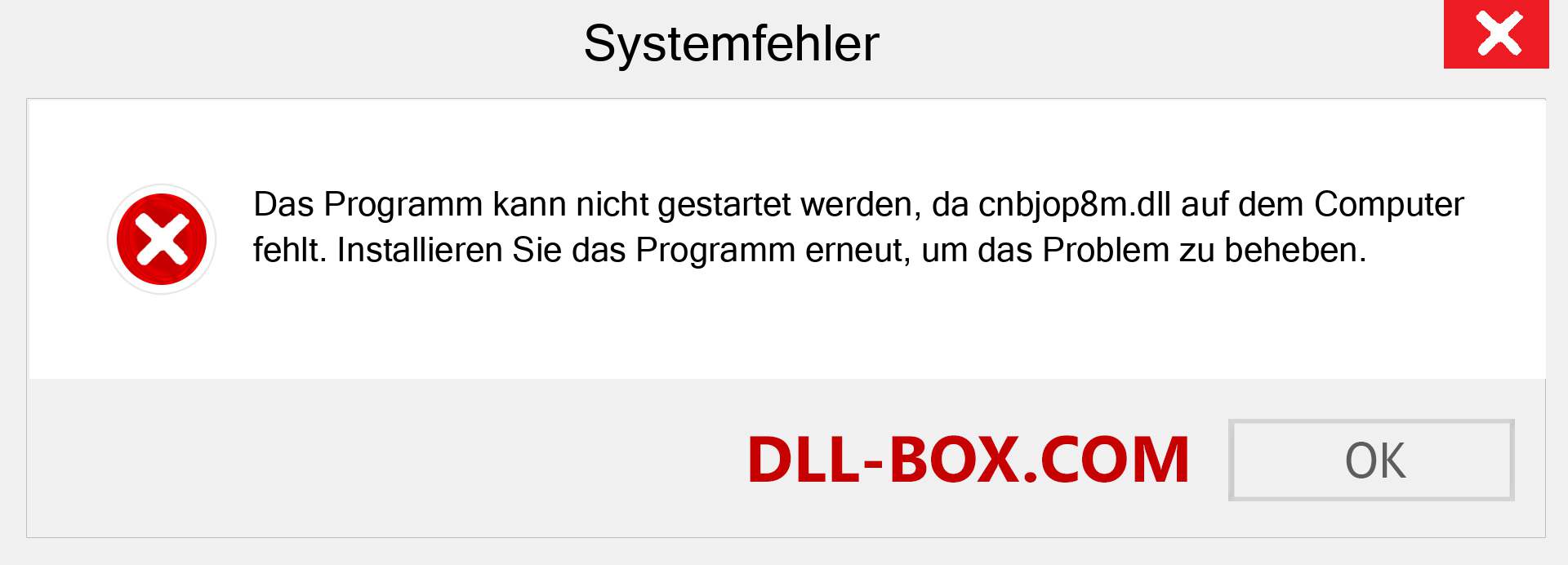 cnbjop8m.dll-Datei fehlt?. Download für Windows 7, 8, 10 - Fix cnbjop8m dll Missing Error unter Windows, Fotos, Bildern